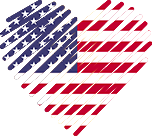 Logo of Topp-Datingsider - USA, Heart Shaped Image of USA flag.